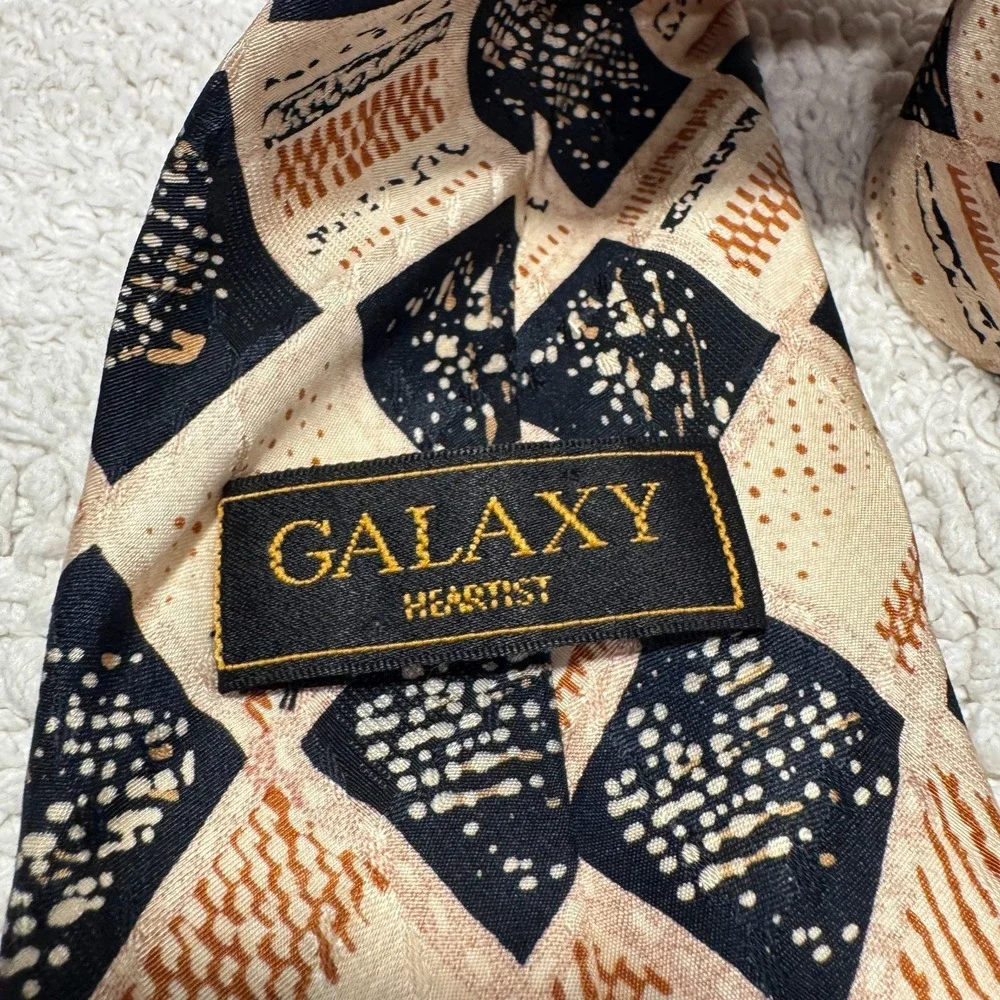 Cambridge Classics Tie Mens OS Multicolor Silk Art‎ Deco Geometric Rockabilly